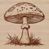 Botanical Mushroom Illustration A detailed illustration of a mushroom in various stages of growth, suitable for vector art designs.
