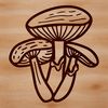 Simple Mushroom Illustration A simple line drawing of a mushroom with a cap and stem, suitable for vector art and commercial or personal use.