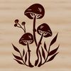 Beautiful Fungi Clip Art SVG File A realistic illustration of a single mushroom with a cap and stem.