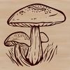 Vector Fungi Design for Digital Use A stylized illustration of a mushroom in various forms, suitable for digital editing and cutting machines.