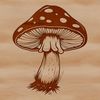 Beautiful Mushroom Graphic A simple illustration of a mushroom, suitable for use in graphic design projects.