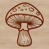 Vector illustration of a mushroom in various formats available including SVG, PNG, PDF, and DXF.