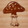 Realistic Mushroom Icon A flat-style mushroom icon with realistic shading, ideal for use as clip art in digital designs.