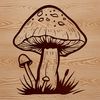 A stylized illustration of a mushroom, suitable for vector art designs.