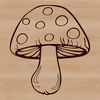 A vector illustration of a stylized mushroom, suitable for graphic design and craft projects.