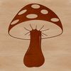 A simple line drawing of a fungal organism found in nature with multiple caps.