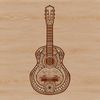 Vector Music Instrument Art Vector illustration of an ornate guitar with intricate details.