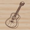 Beautiful Guitar SVG Design A detailed illustration of a guitar, suitable for vector design and commercial or personal projects.
