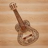 Free SVG Guitar Template An ornate guitar design suitable for vector art projects.