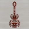 Beautiful Acoustic Guitar Illustration A detailed illustration of an ornate acoustic guitar with intricate design elements, suitable for music-related projects.
