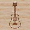 Free Vector Art Guitar Clipart A simple line drawing of a guitar, suitable for vector art and cutting machine stencils.