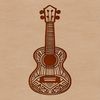 An ornate guitar design created as a scalable vector graphic, ideal for various digital applications.