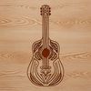 Vector Guitar Design Clip Art An ornate vector graphic of a musical instrument used in various designs.