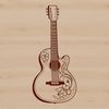 Elegant Electric Guitar Design Ornate floral patterned electric guitar design, suitable for vector art and cutting machine templates.