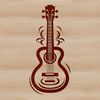 Beautiful Music Note Design with Clean Lines An SVG graphic representation of a guitar with clean lines and precise details suitable for digital design.