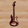 Music Vector Art Design A detailed illustration of a guitar with various musical elements in the background.
