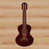 Vector Art Guitar Design A detailed illustration of a guitar, designed as vector art for commercial or personal projects.
