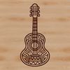 Stylized Guitar Illustration A stylized illustration of a guitar with ornate details.