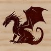 A mythical creature with scales and wings depicted as a vector graphic design.