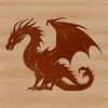 A mythical creature with scales and wings, designed as a vector art image.