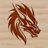 A mythical dragon's head with scales and wings, designed as an SVG vector graphic.