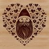 A mythical creature with a head and a playful design featuring love hearts.