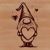 Whimsical Knome Icon A mythical creature with love hearts standing, designed as vector art.