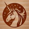 Mythical Unicorn Portrait Illustration Mythical creature illustration featuring a unicorn's head, suitable for vector design projects.