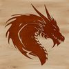 Beautiful Vector Dragon Portrait A detailed illustration of a mythical dragon's head with scaled texture.
