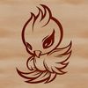 A regal mythical creature rising from the ashes in a digital vector design.