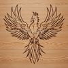 Mythical Phoenix Design in Vector Format Mythical Phoenix design in vector format, suitable for cutting machines and laser cutters.
