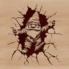 Mythical Knome Smashing Through Wall A mythical creature with dwarf-like features, smashing through a wall with great force.