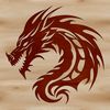 Illustrated dragon head with mythical creature design in high-quality vector format.
