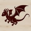 A mythical dragon with scales and wings, depicted in vector art for digital use.