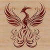 A detailed illustration of a mythical phoenix, rendered in vector format with intricate design elements.