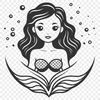A mythical sea creature with human upper body and fish lower body, depicted in a simple vector design.
