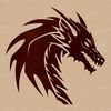 A vector graphic of a fire-breathing dragon with a menacing expression, suitable for various design applications.