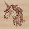 A whimsical mythical creature with a head and flowing mane, inspired by classic fairy tales.