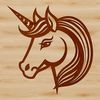 Magical Unicorn Vector Design Mythical unicorn with flowing mane and horn, suitable for vector design and clip art.