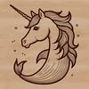 Unique Mermaid-Horse Creature SVG Design Mythical creature with equine body and mermaid lower half depicted as a vector graphic.