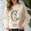 Magical Sea-Horse Hybrid Vector Art A mythical creature with the upper body of a unicorn and lower body of a mermaid, created in vector format for digital use.