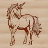 Magical Horse with a Twist A detailed illustration of a mythical creature with a horse's body and a unicorn's horn.