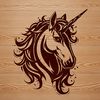 Mythical Horse with Flowing Mane A mythical creature with a horse head and a long, flowing mane.