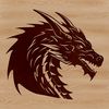 Dragon Illustration Vector Graphic Design Element A dragon's head rendered as a detailed, scalable graphic design element suitable for various applications.