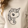 Mythical creature design featuring a mermaid-like body and unicorn-like head, created as a vector graphic.