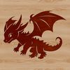 A stylized representation of a legendary dragon, ideal for use in graphic design projects requiring precision shapes.