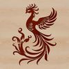 Mythical Phoenix Rising from Ashes A mythical bird with radiant plumage and fiery features rising from the ashes.