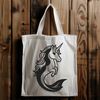 Stylized Mermaid Horse Vector Art A mythical creature with the upper body of a mermaid and lower body of a horse, depicted in a stylized vector design.
