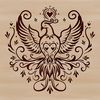 A colorful, ornate illustration of a mythical phoenix, designed as a vector art file suitable for various applications.
