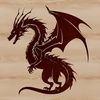 Dragon clip art design for digital crafting and cutting machines.